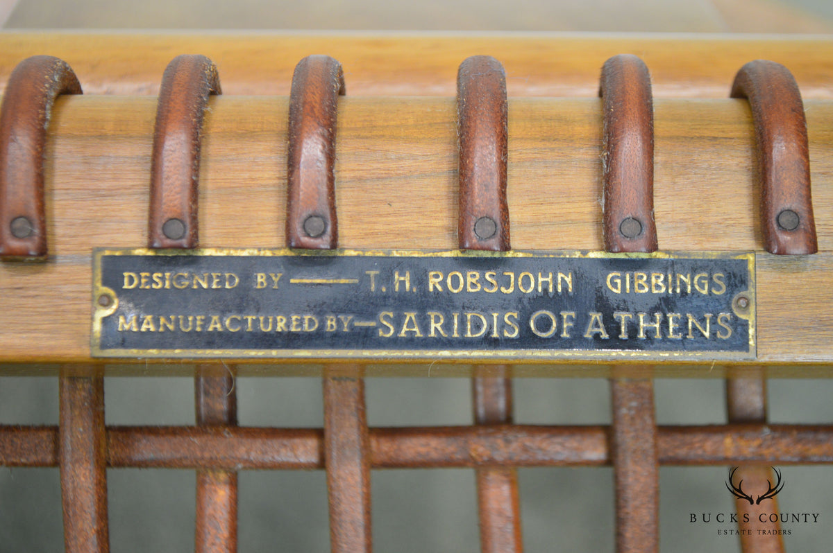 T. H. Robsjohn Gibbings Saridis of Athens Walnut & Leather Klismos Chair