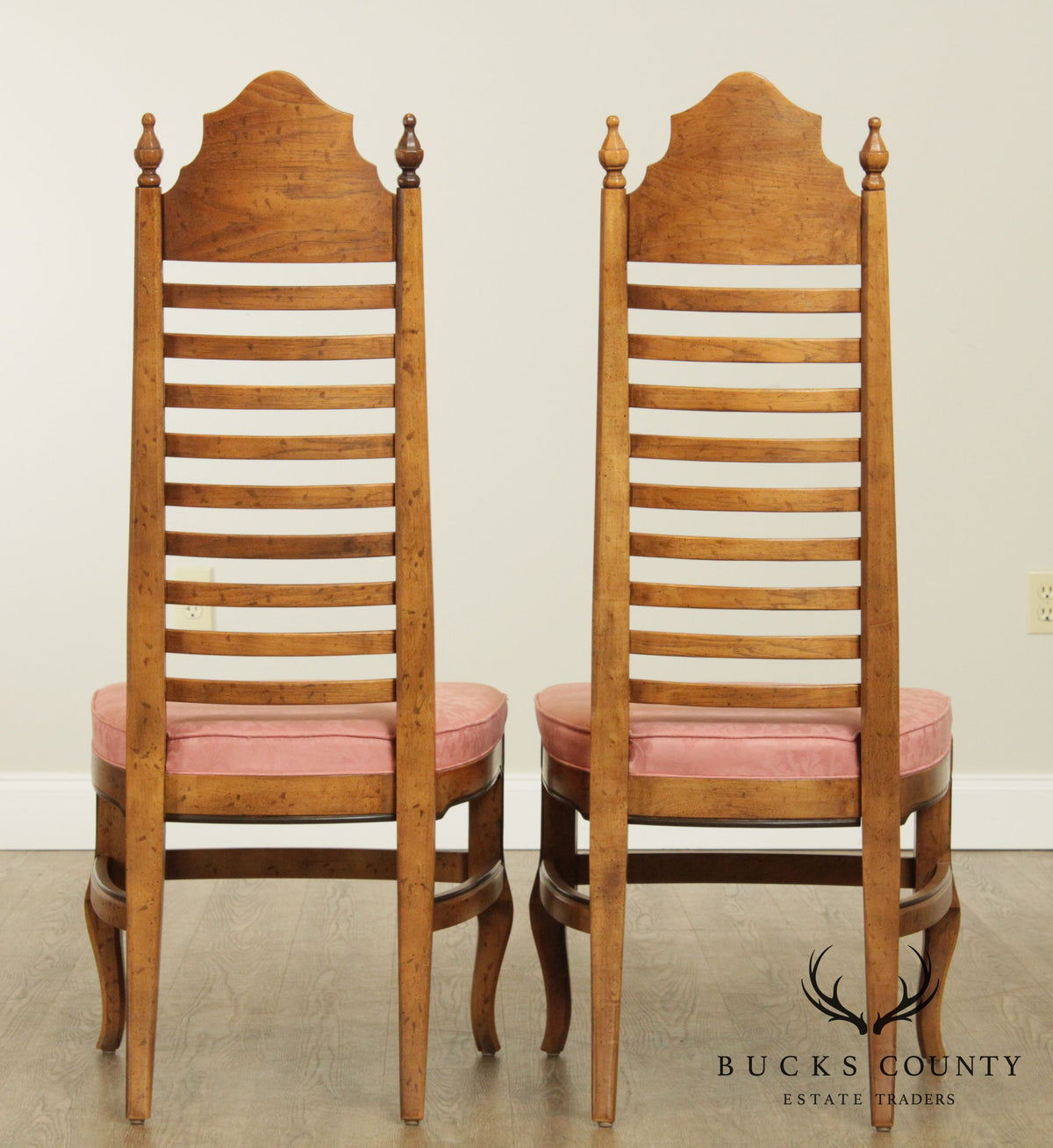 Drexel "Esperanto" Collection Vintage Pair Ladder Back Side Chairs