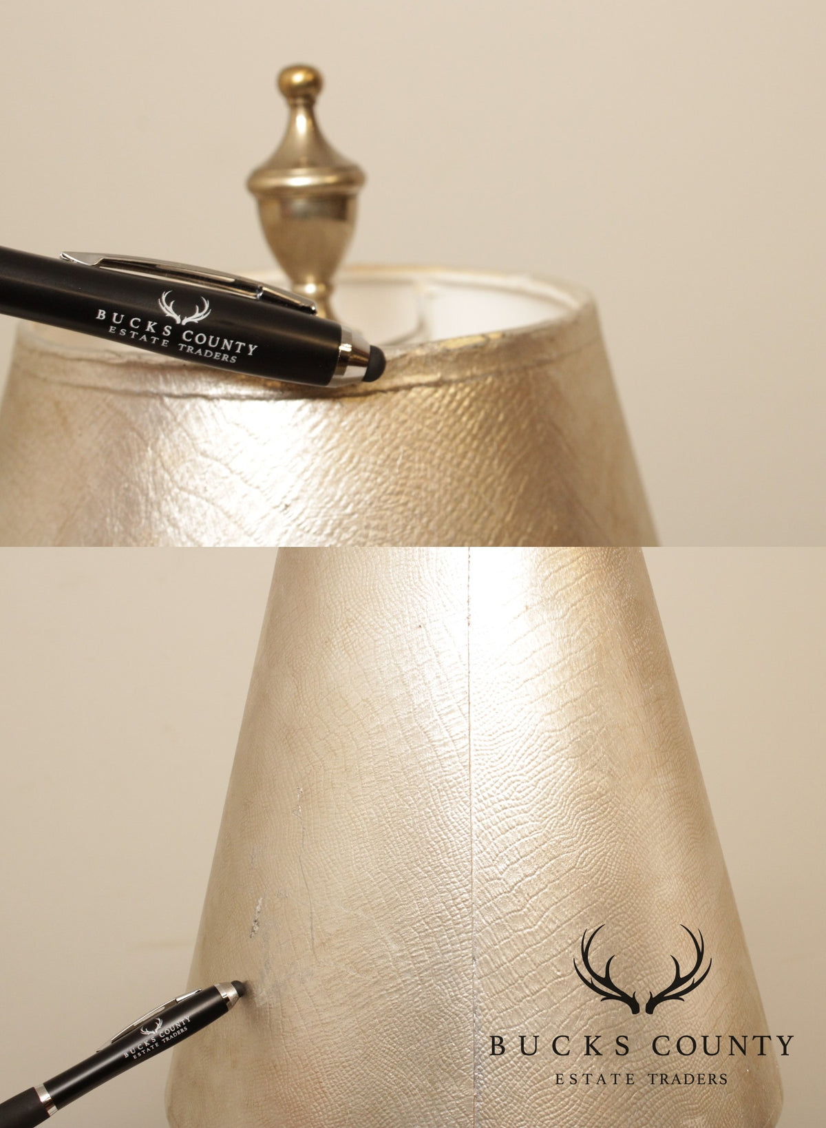 Rococo Style Pair Silvered Brass Candlestick Table Lamps