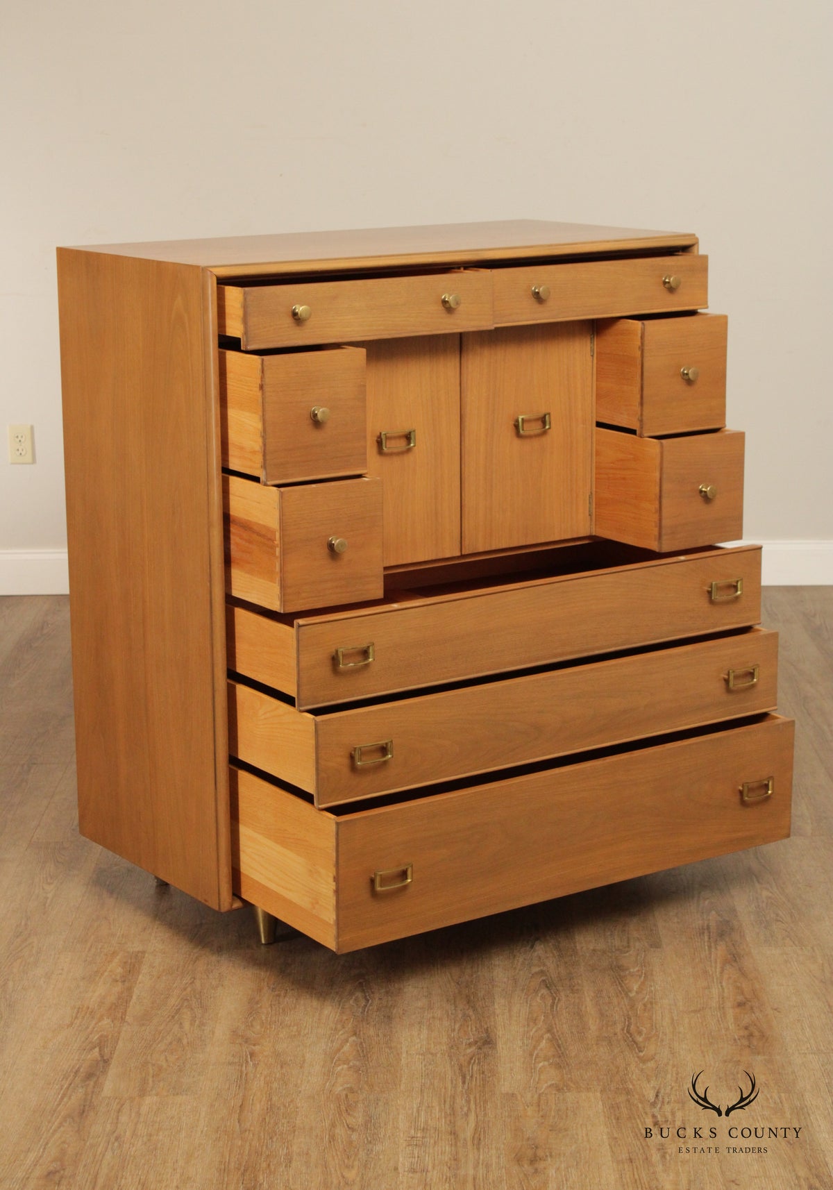 Johnson Furniture Paul Frankl Mid Century Modern High Chest