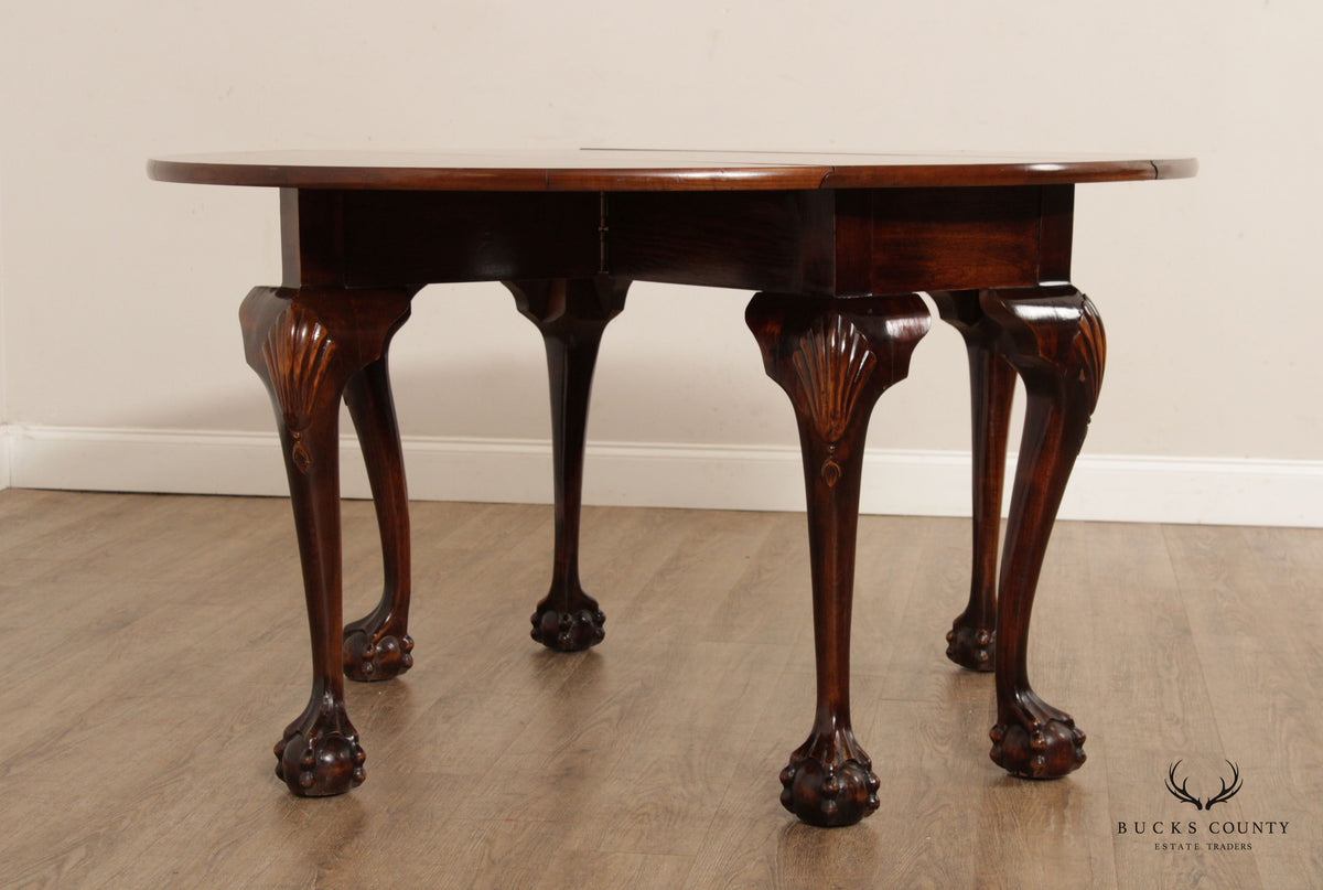 Chippendale Style Carved Mahogany Gate Leg Drop Leaf Table