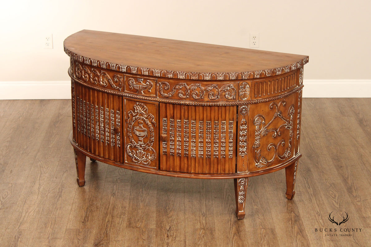 Adam Style Demilune Console Cabinet