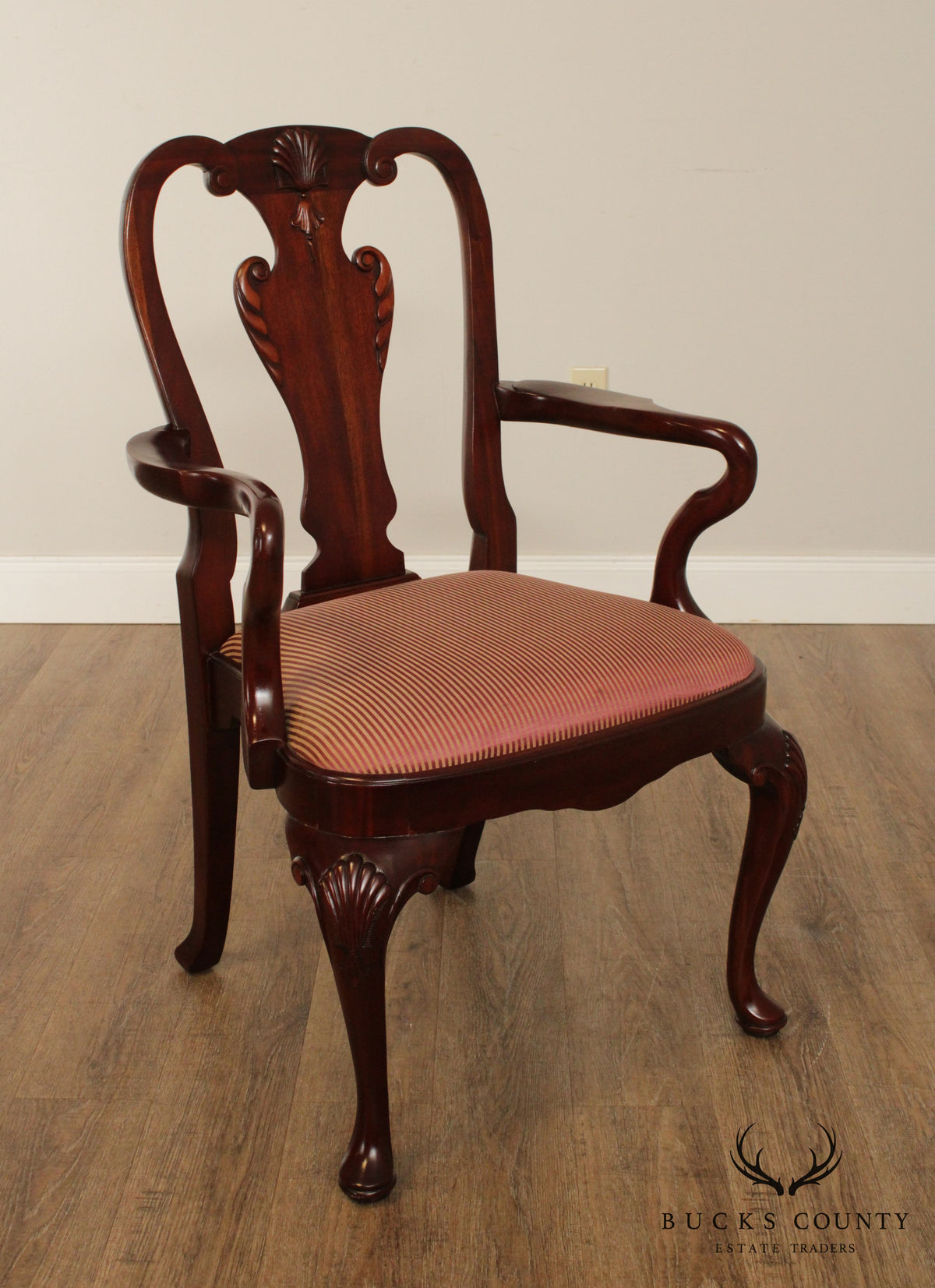 Maitland Smith Georgian Style Set 8 Solid Mahogany Dining Chairs