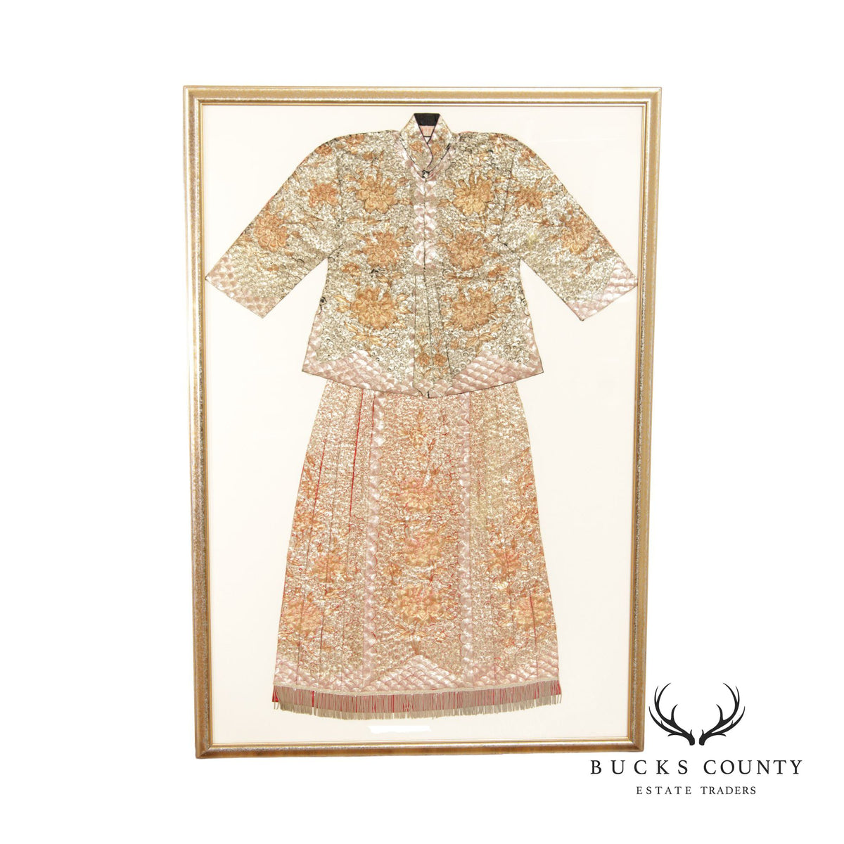 Vintage Wong Chow Hand Embroidered Framed Asian Robe