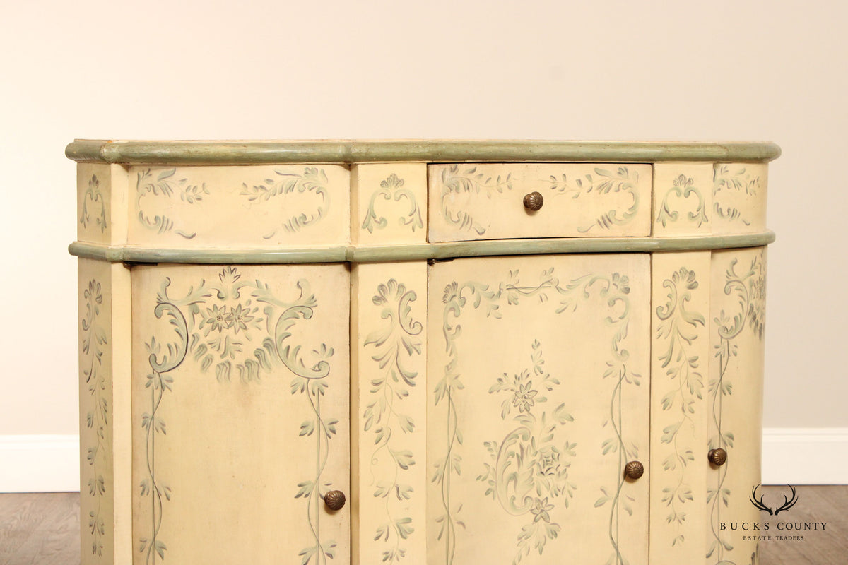 Italian Venetian Style Paint Decorated Serpentine Front Console