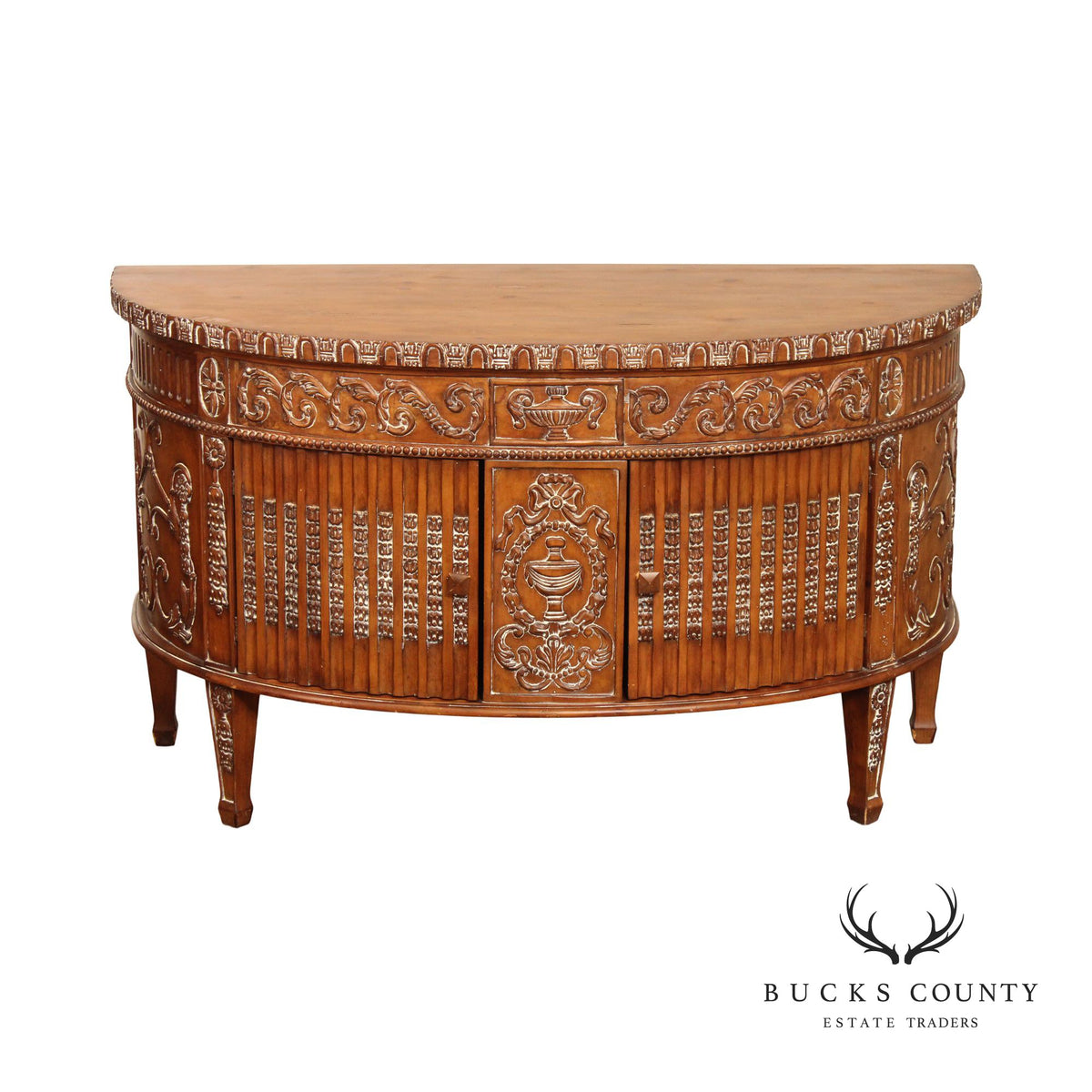 Adam Style Demilune Console Cabinet