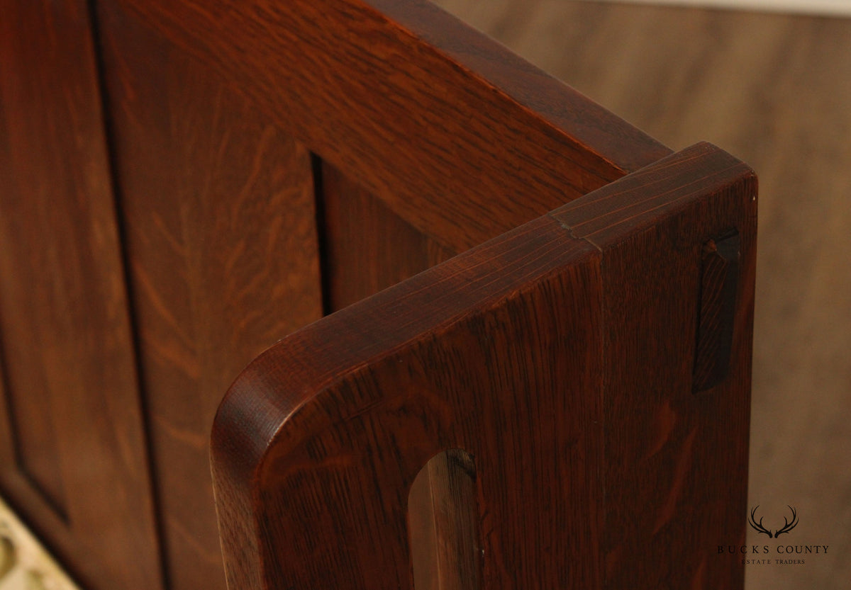 Antique Gustav Stickley Craftsman Oak Hall Bench