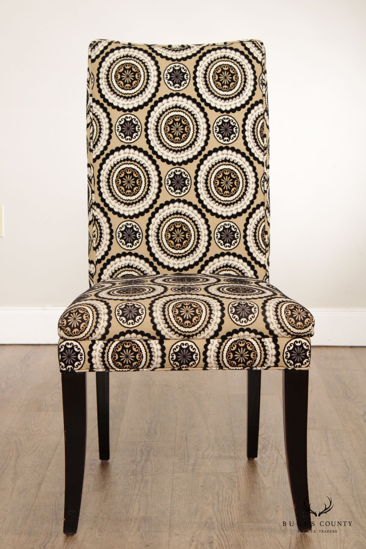 Modern Custom Upholstered Set of Four Dining Chairs