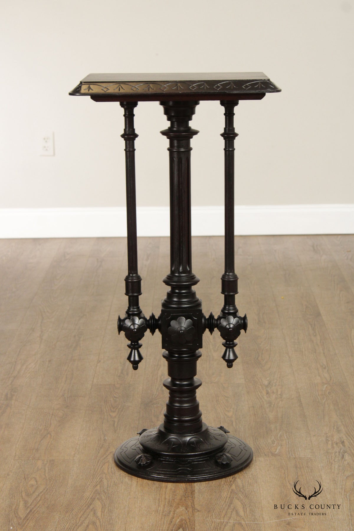 Victorian Renaissance Revival Antique Walnut Carved Pedestal