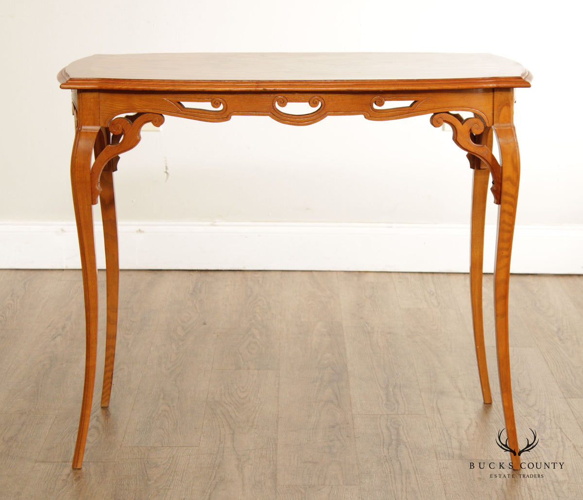 French Art Nouveau Antique Marquetry Inlaid Table