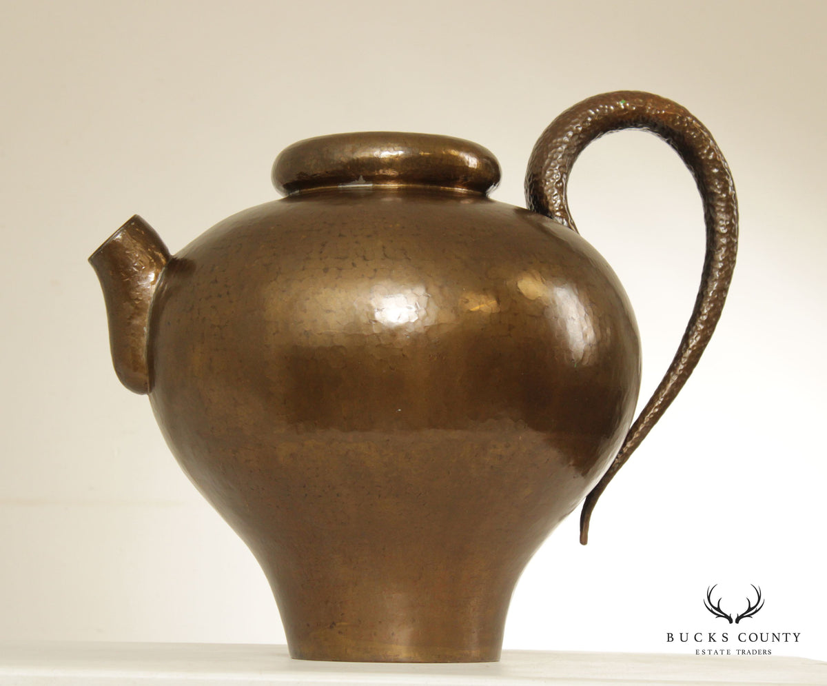 Egidio Casagrande Hand Hammered Copper Pitcher or Ewer