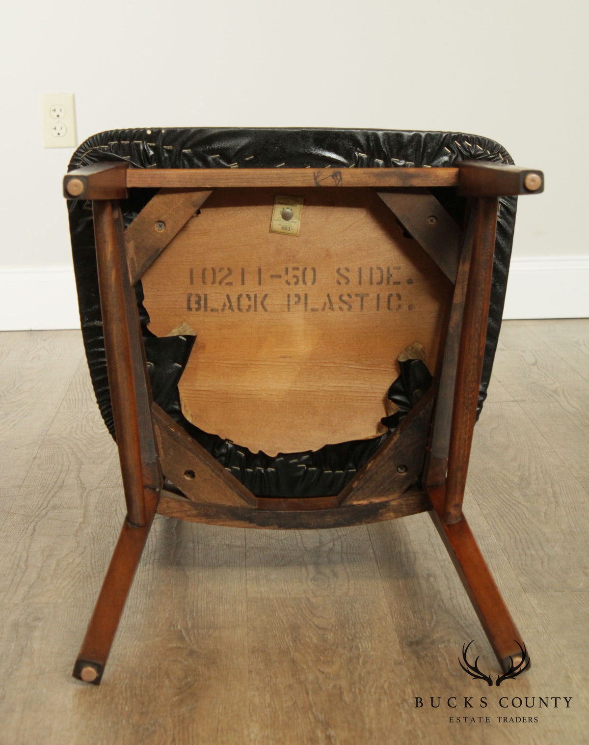 Mid Century Modern Vintage Walnut Ladder Back Side Chair