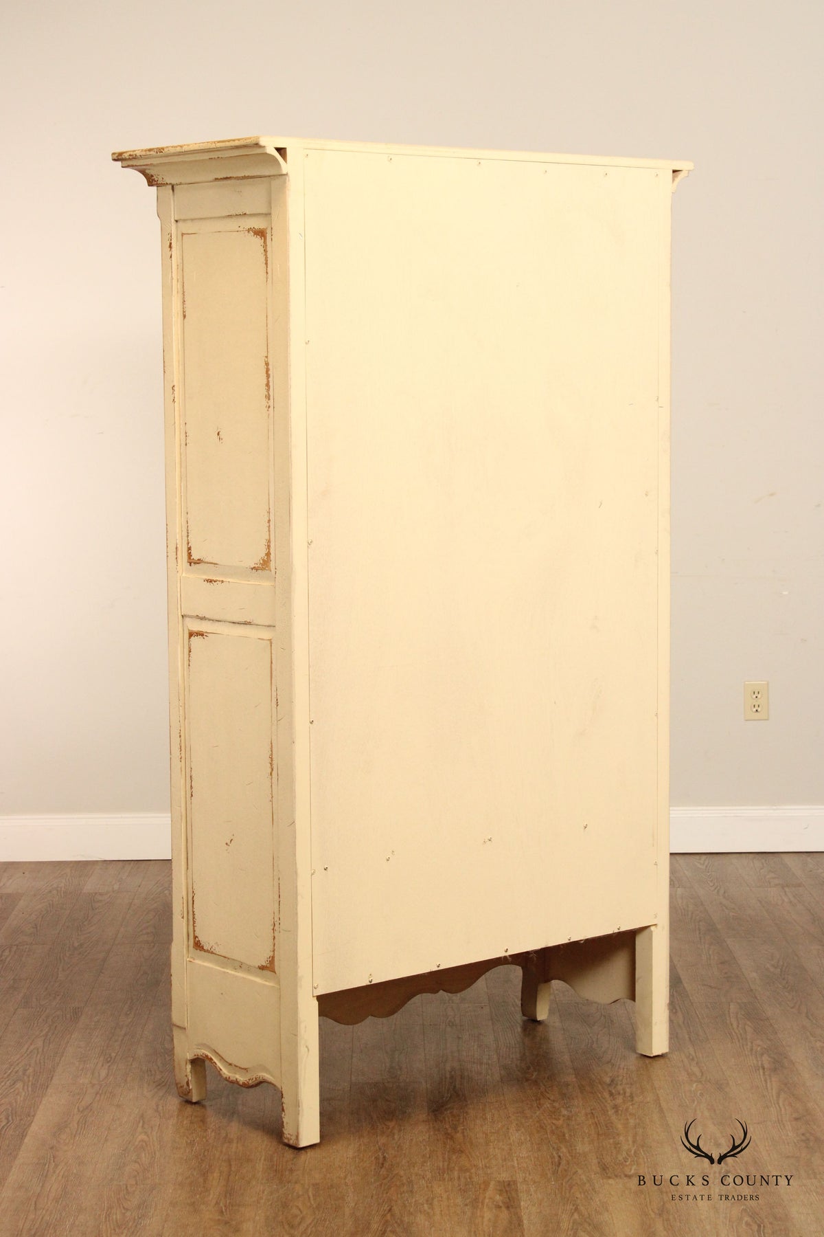 Habersham French Provincial Style Distress Painted Armoire