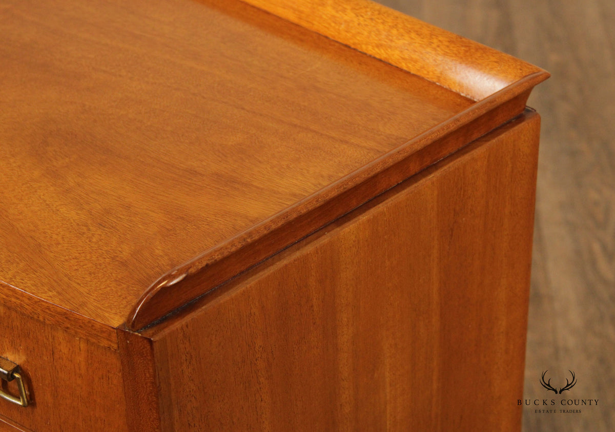 Mid Century Modern Parquetry Satinwood Nightstand Cabinet