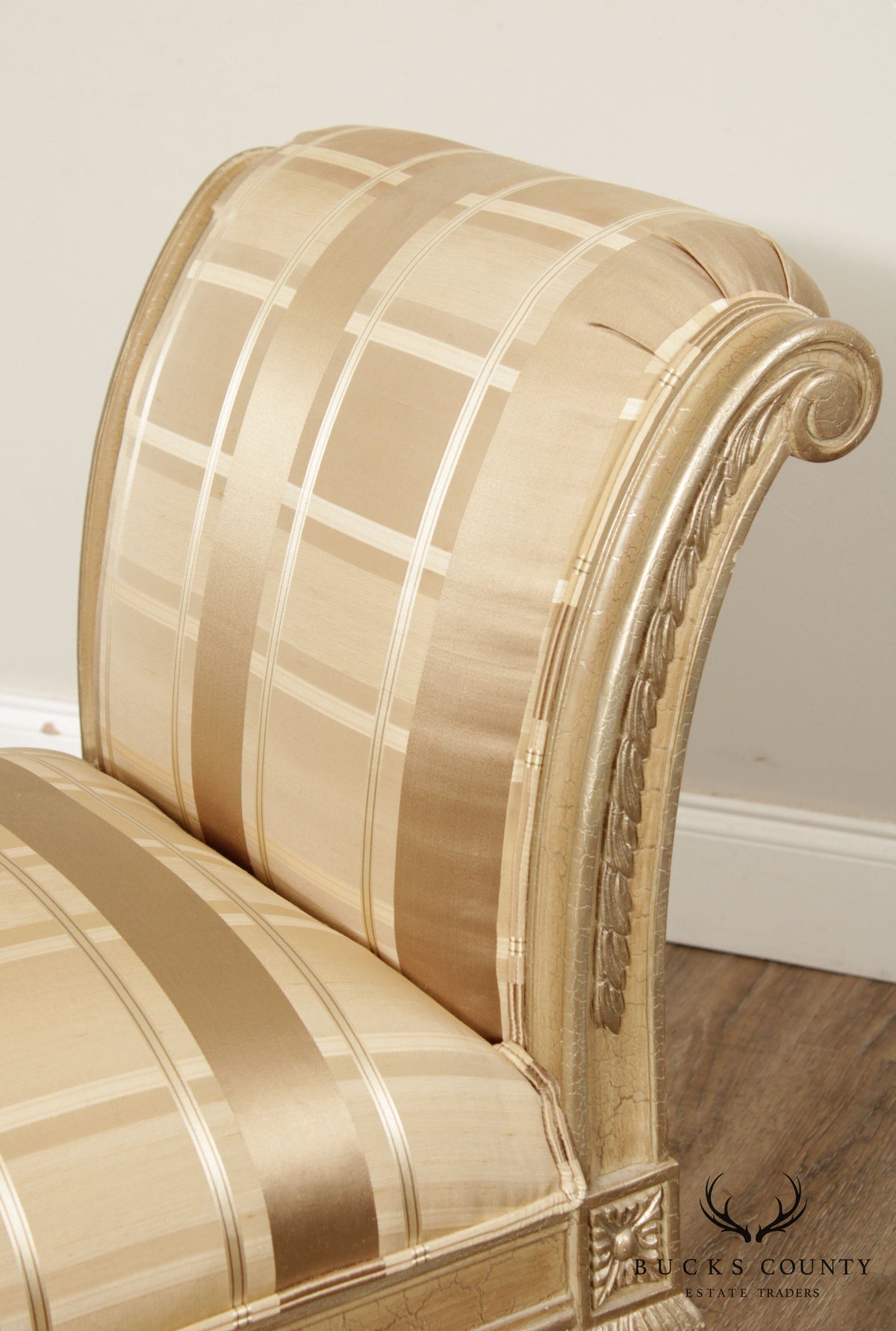 Louis XVI Style Scroll Arm Window Bench