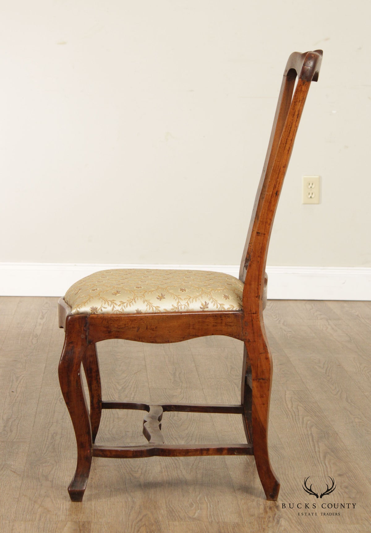 Antique Italian Provincial Style Pair of Walnut Side Chairs