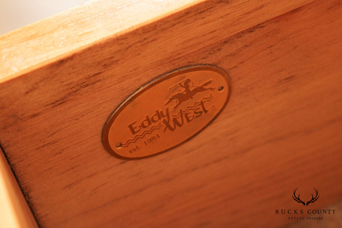 Eddy West Round Pine One Drawer Side Table