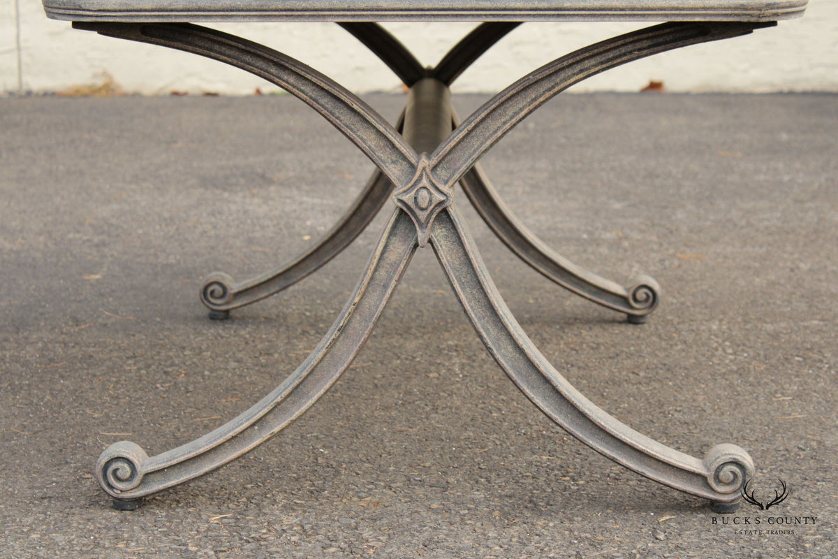Vintage Aluminum and Tile Top Outdoor Patio Cocktail Table