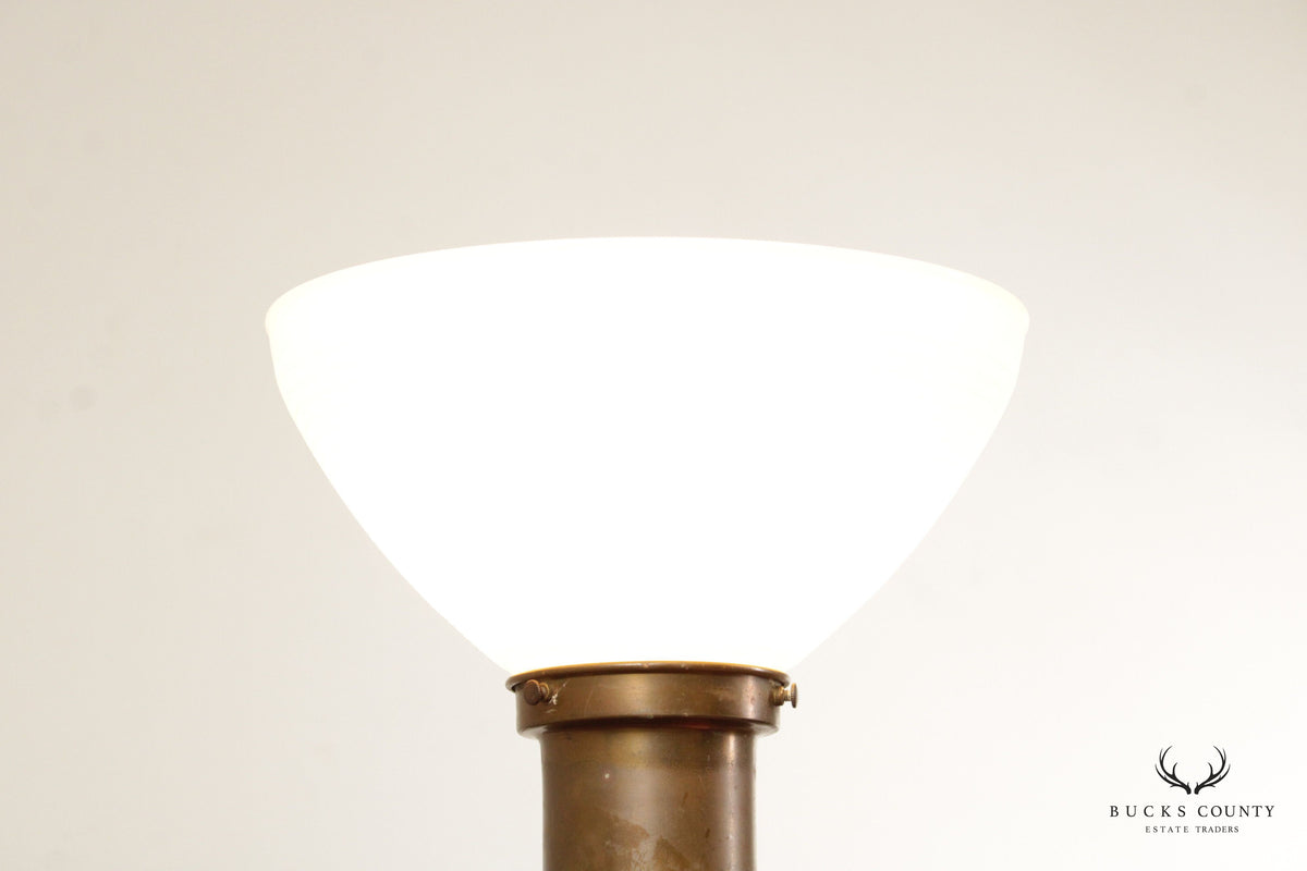 Aesthetic Movement Antique Brass Adjustable Height Floor Lamp
