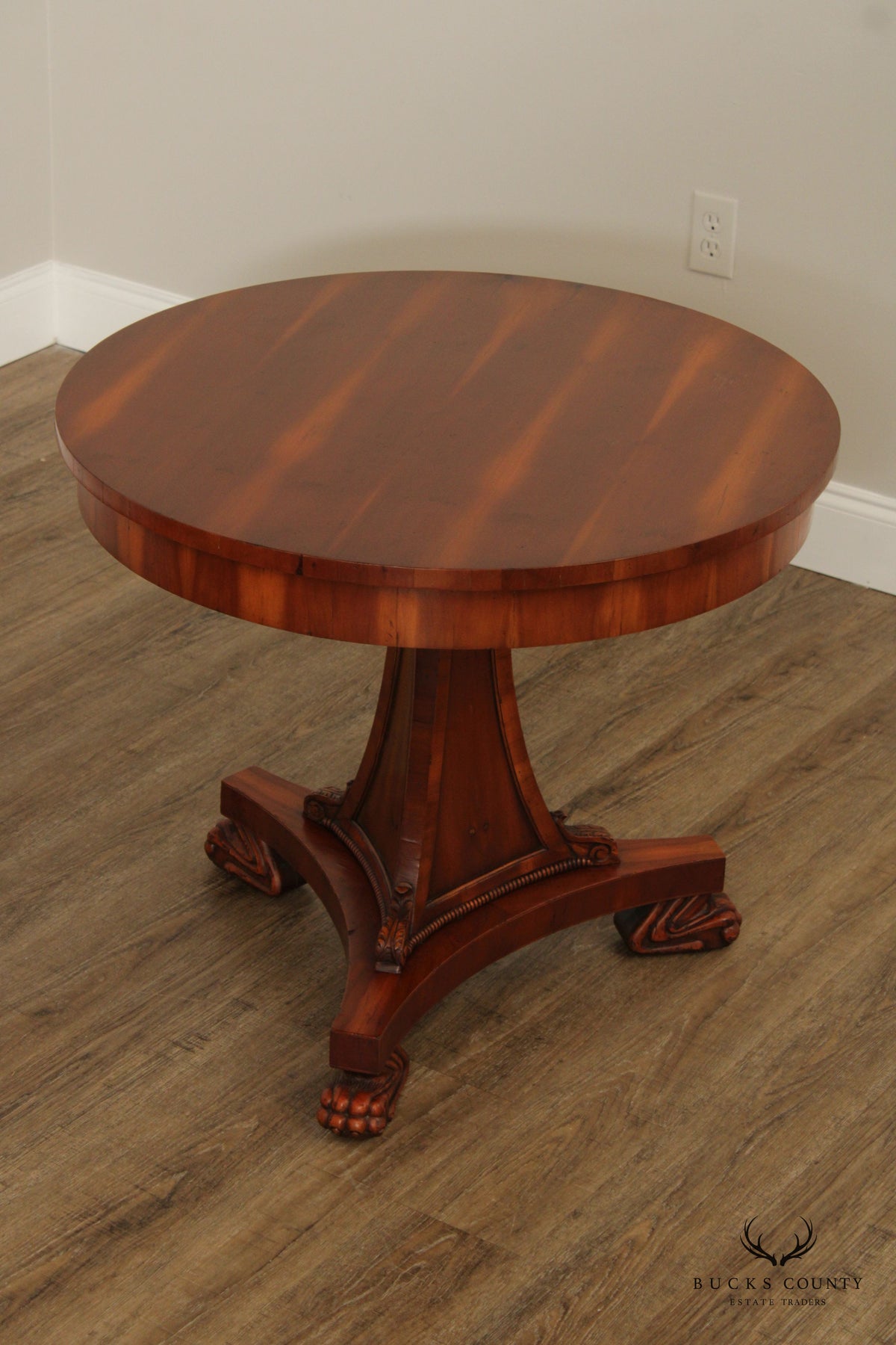 Alfonso Marina Empire Style Round Accent or Center Table