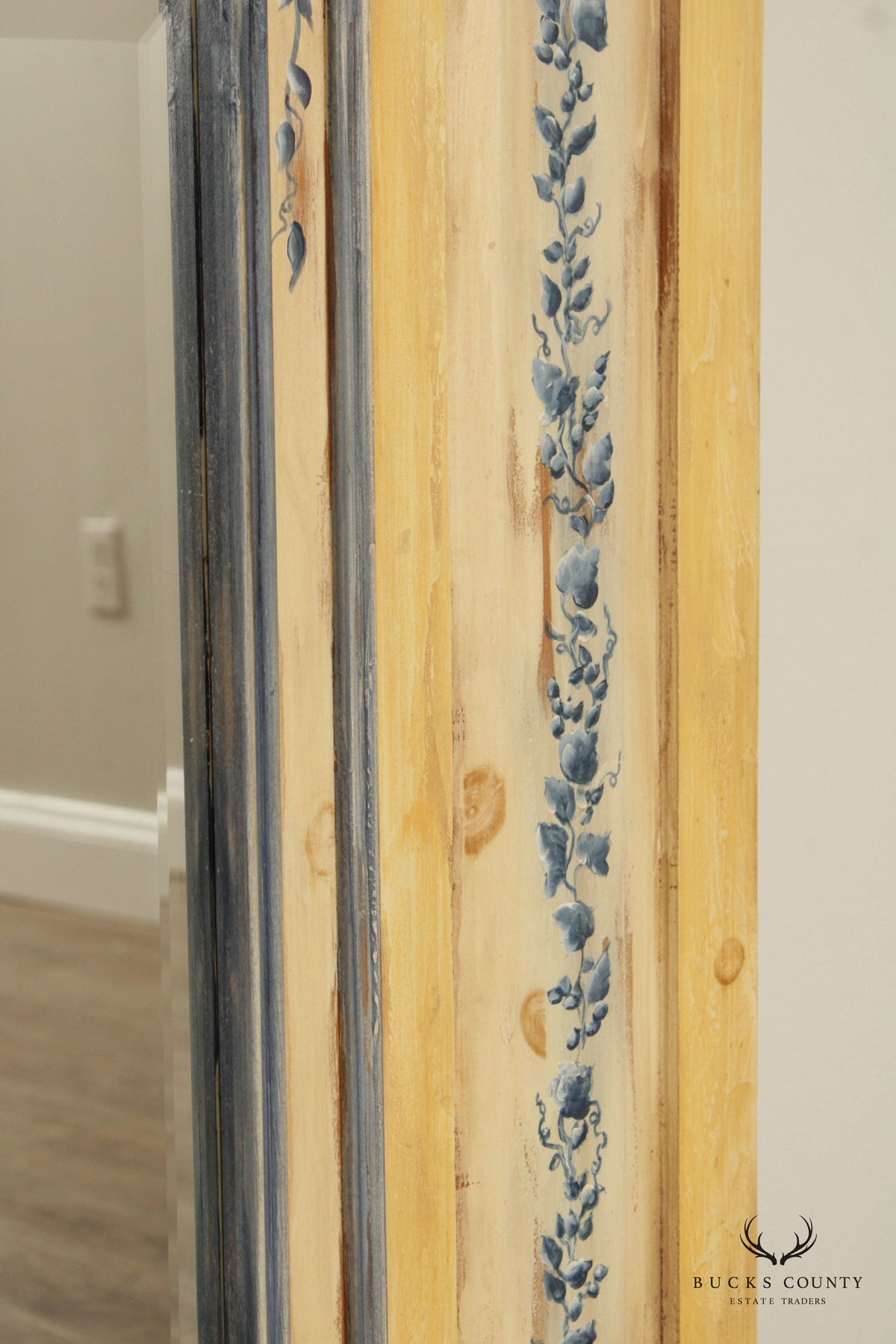 Habersham Plantation French Country Style Distress Painted Trumeau Mirror