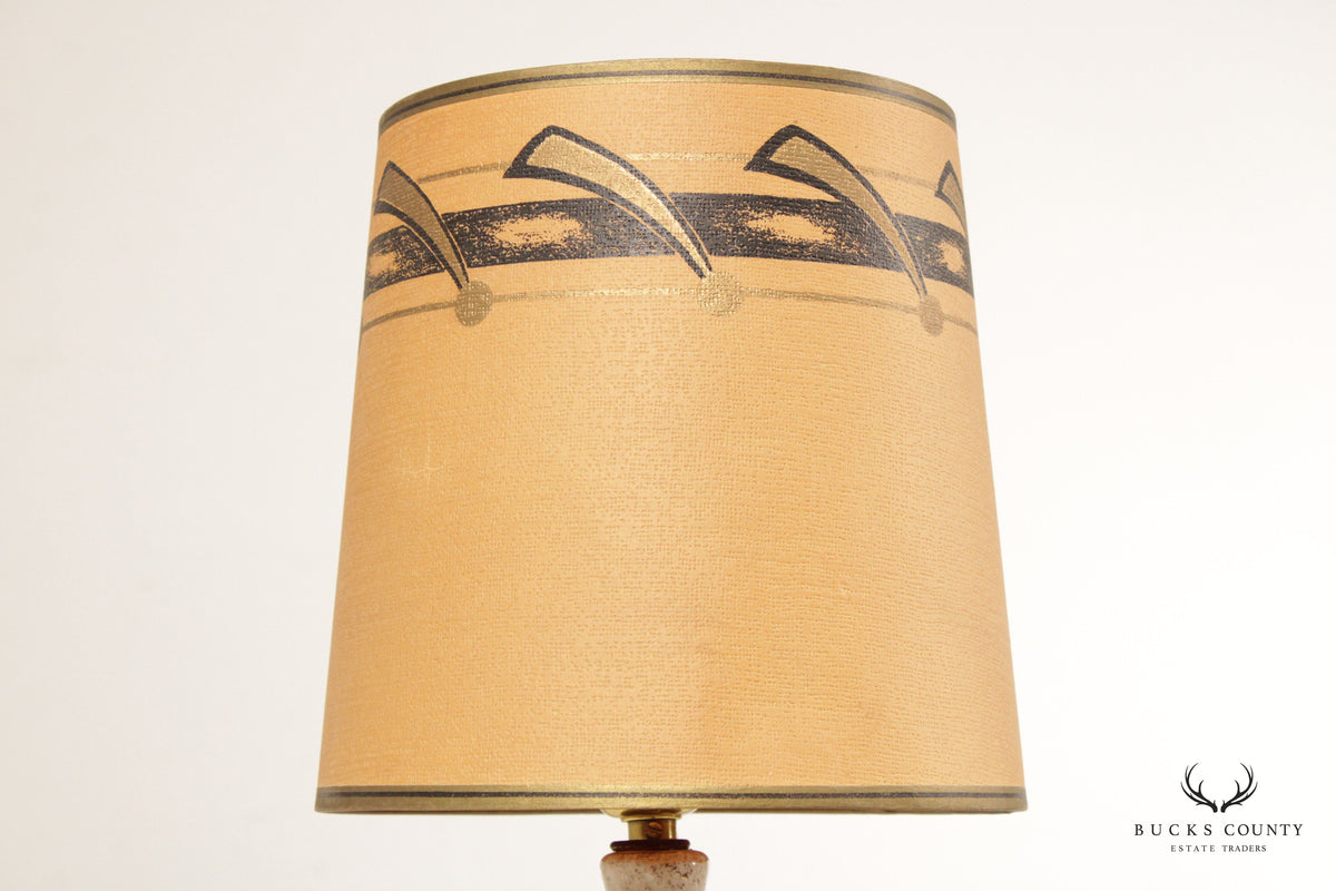 Mid Century Modern Ceramic Table Lamp with Drum Shade