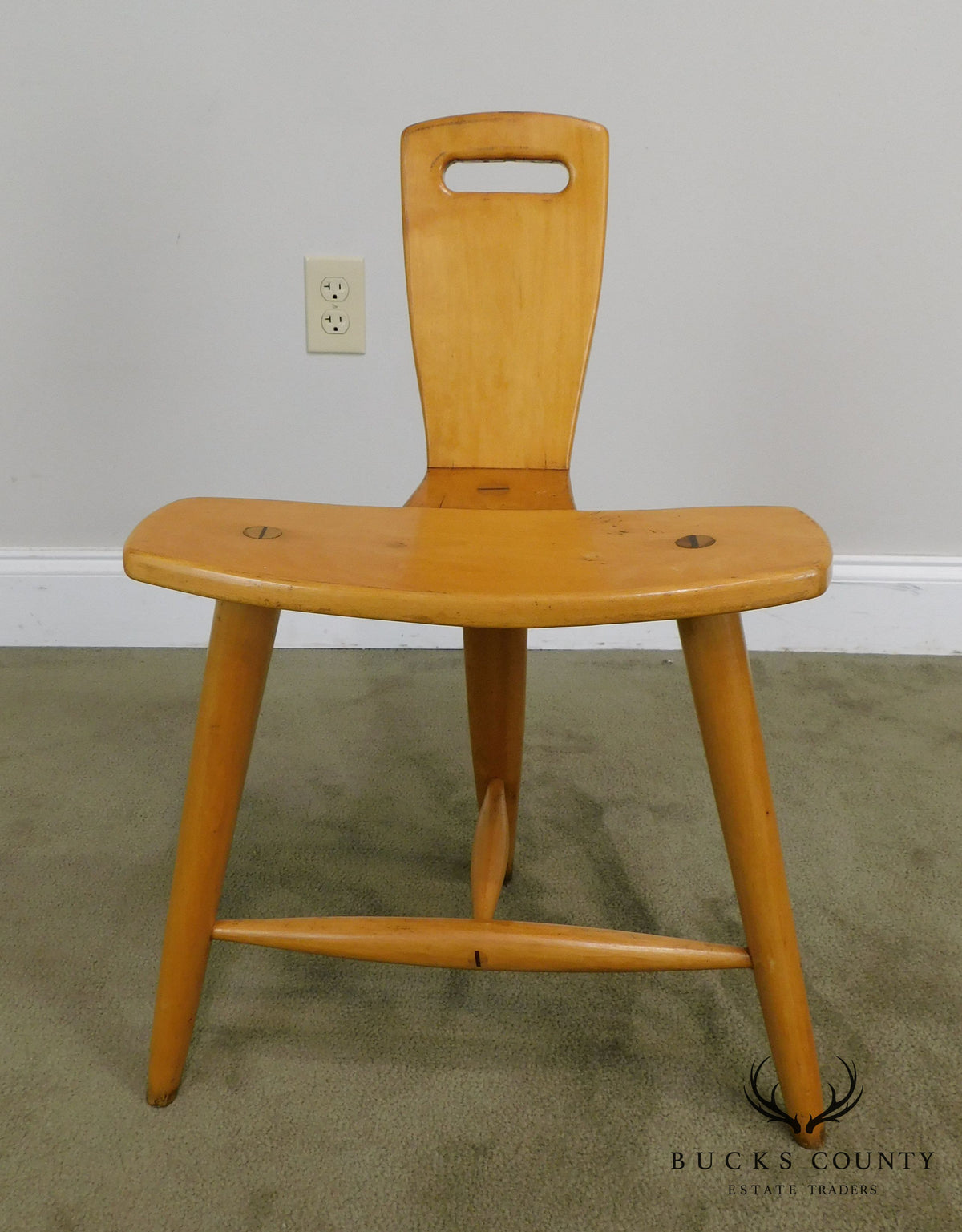 'W.B' Mid Century Modern Birch Wood Set of 4 'Birthing-Chair' Inspired Chairs