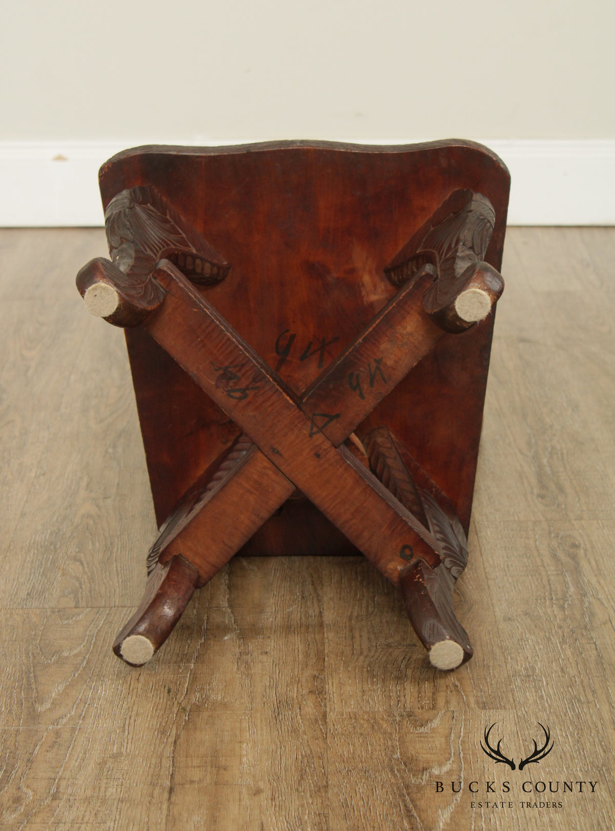 Libert & Co. London Antique Japanese Arts & Crafts Carved Low Chair