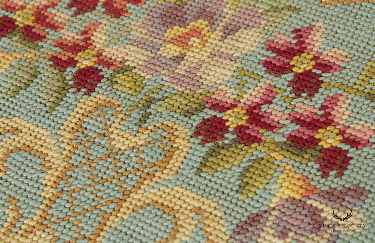 Antique 19th C. Victorian Walnut and Needlepoint Adjustable Bench