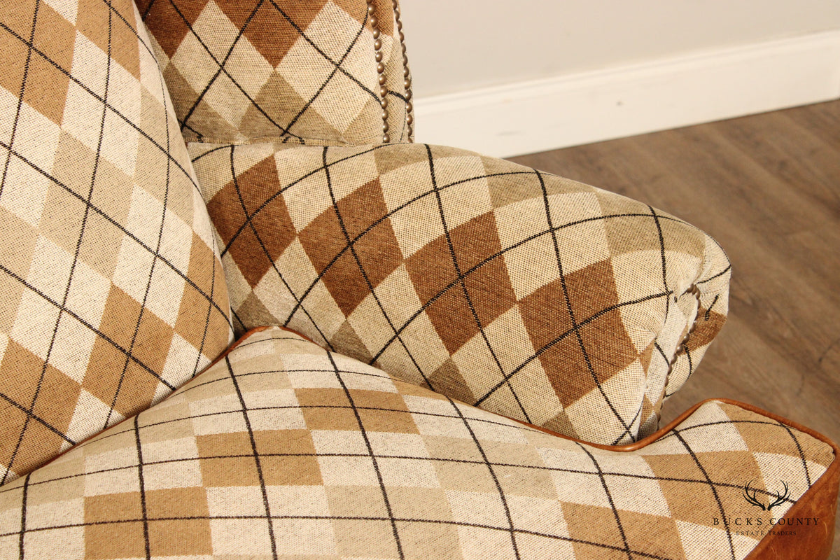Old Hickory Tannery Ball and Claw Foot Wingback Armchair