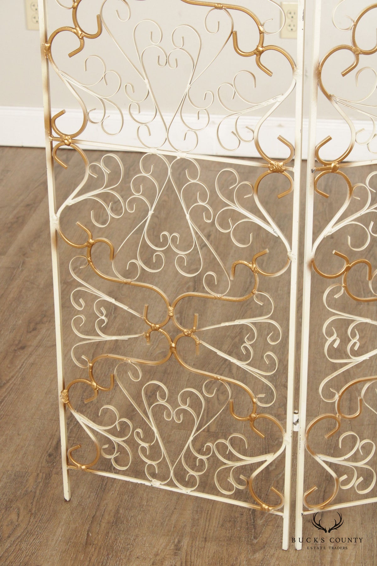 Mid Century Wrought Iron Three-Panel Folding Screen
