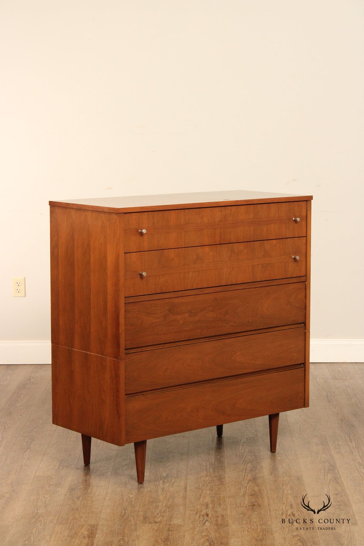 Mid Century Modern Walnut Highboy Chest of Drawers