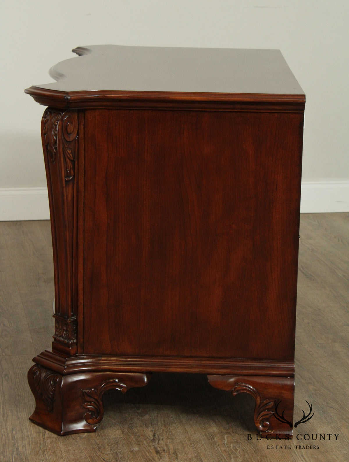 Georgian Style Cherry Serpentine Chest of Drawers