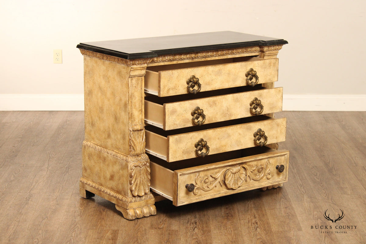 Italian Renaissance Style Tessellated Marble Top Commode