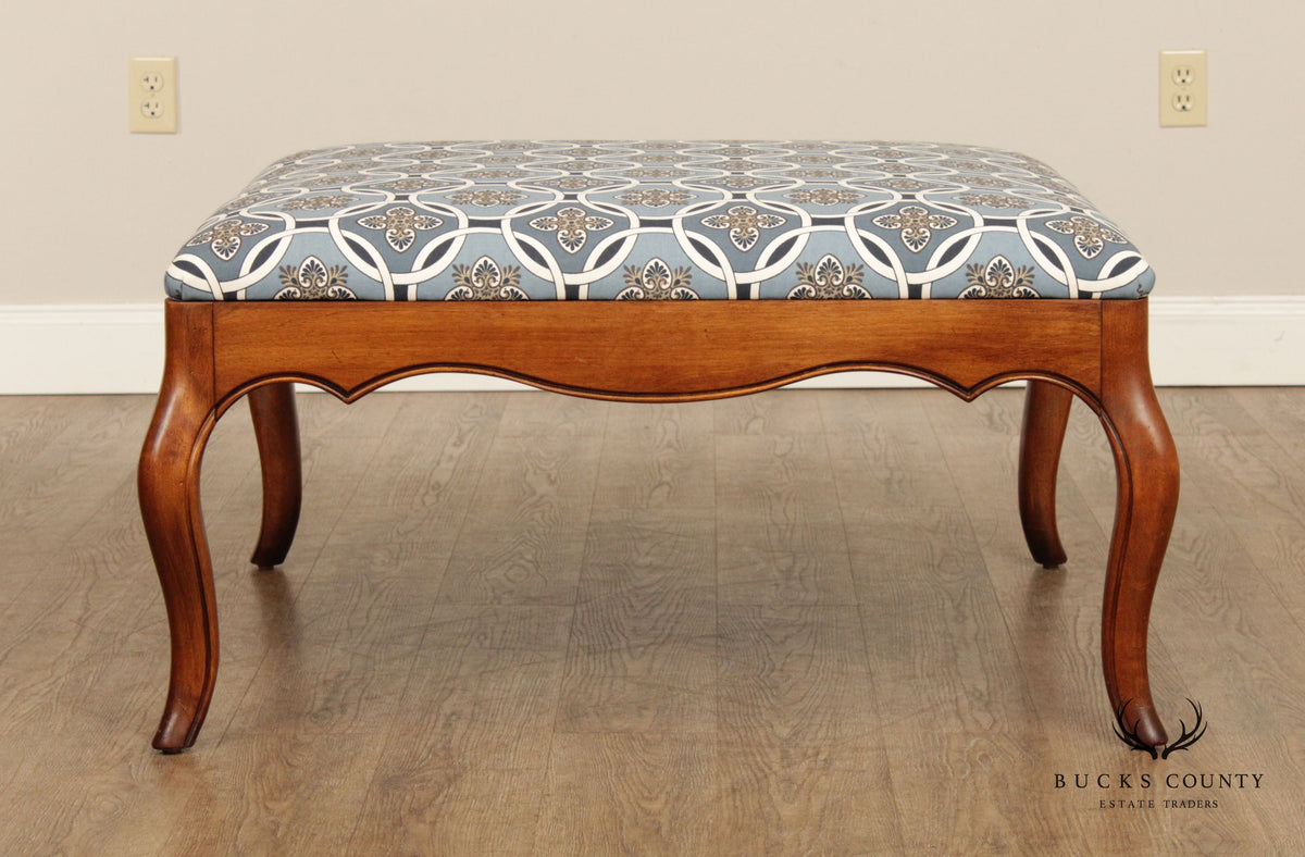 French Country Style Square Upholstered Ottoman