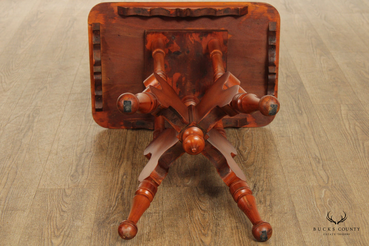 Antique Eastlake Victorian Pair of Carved Side Tables