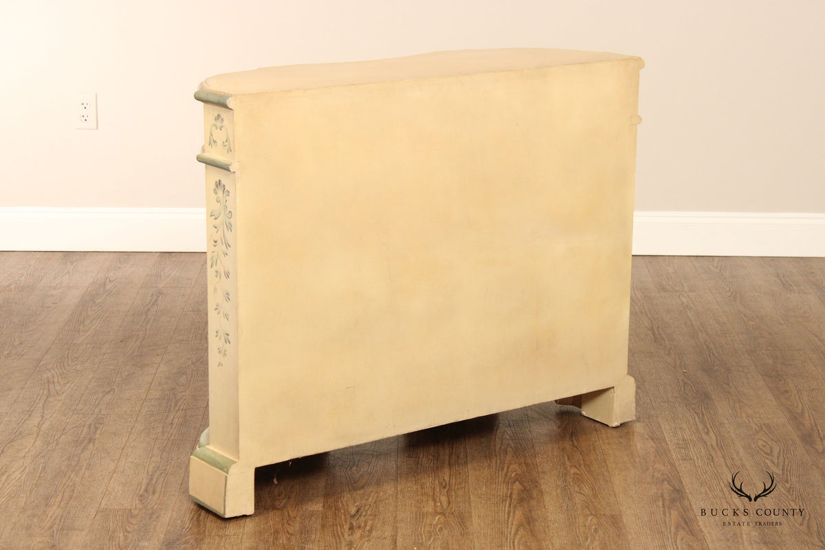 Italian Venetian Style Paint Decorated Serpentine Front Console