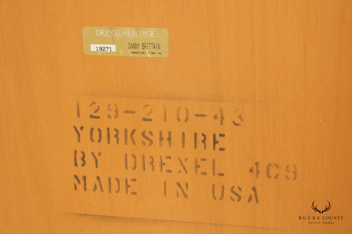 Drexel Yorkshire Rectangular Yew Wood Wall Mirror