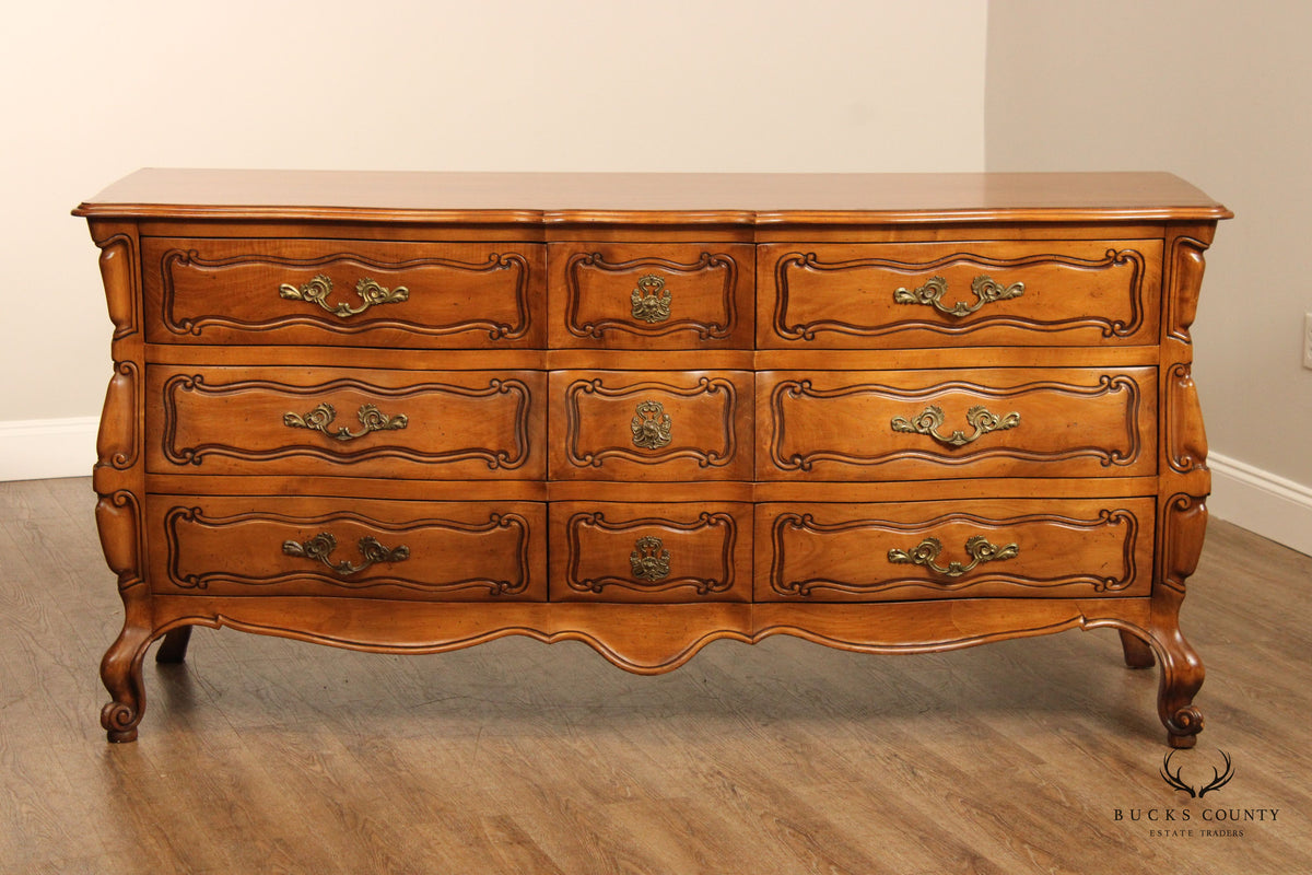 French Louis XV Style Vintage Bombe Triple Dresser