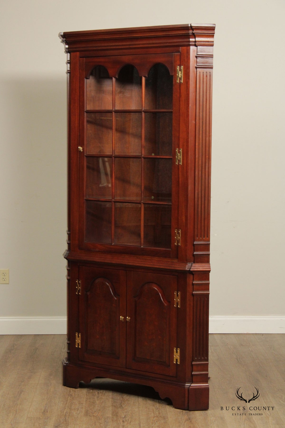 Councill Chippendale Style Mahogany Corner Cabinet