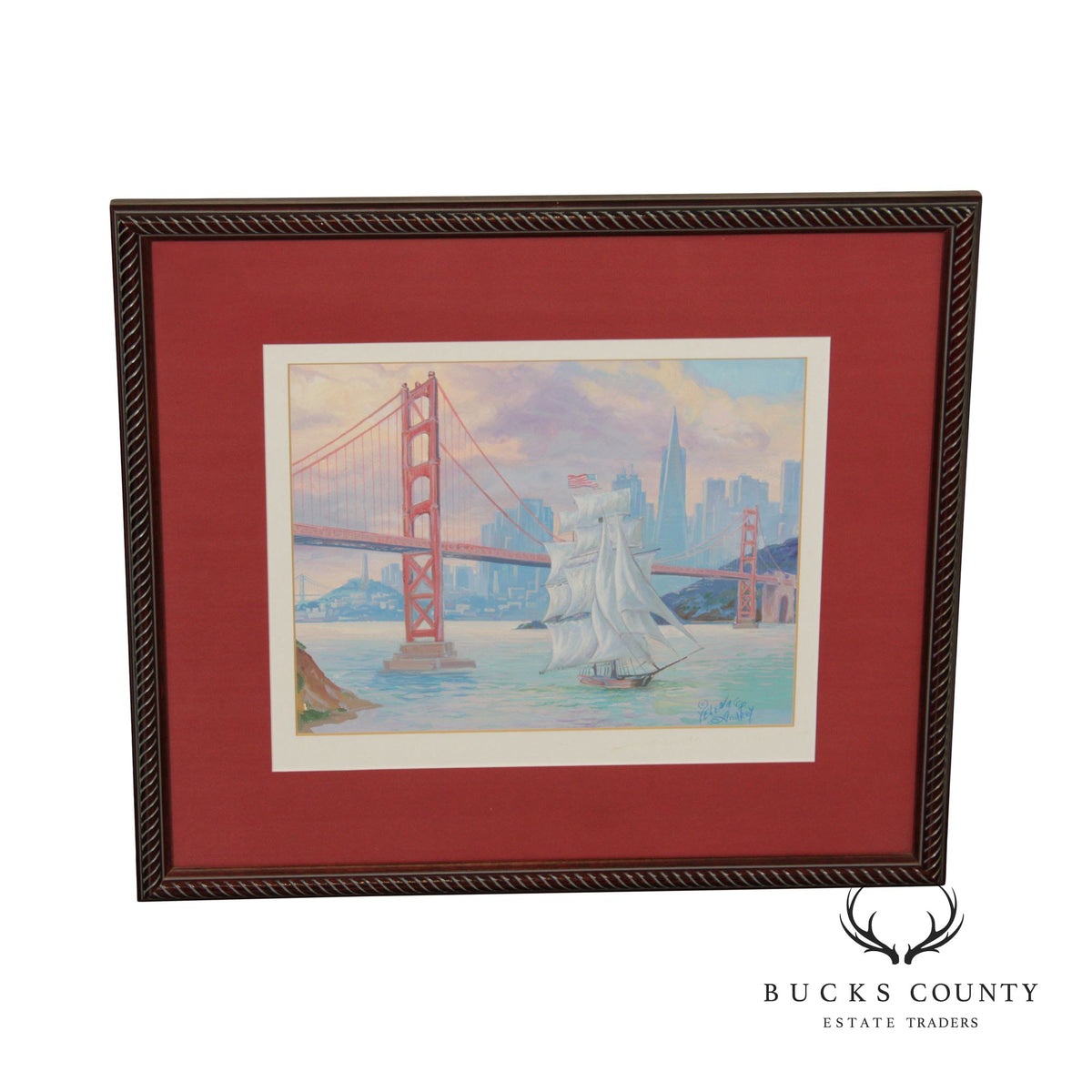 San Francisco Nautical Sail Boat Print by Yelena & Andrey