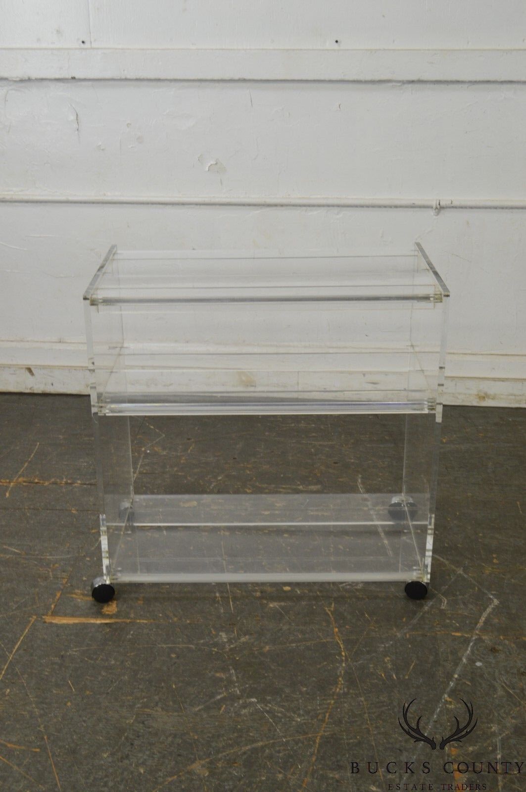 Mid Century Modern Lucite 3 Tier Serving Cart