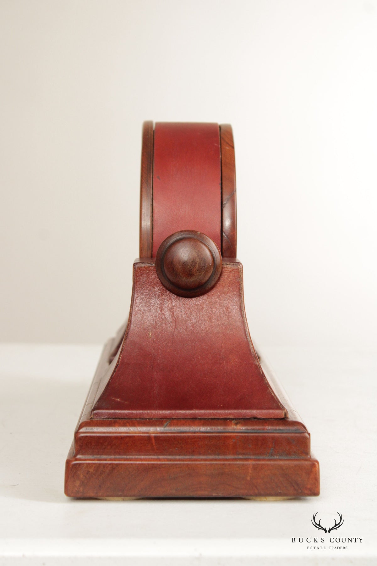 Ethan Allen Traditional Style Leather Wrapped Mantel Clock