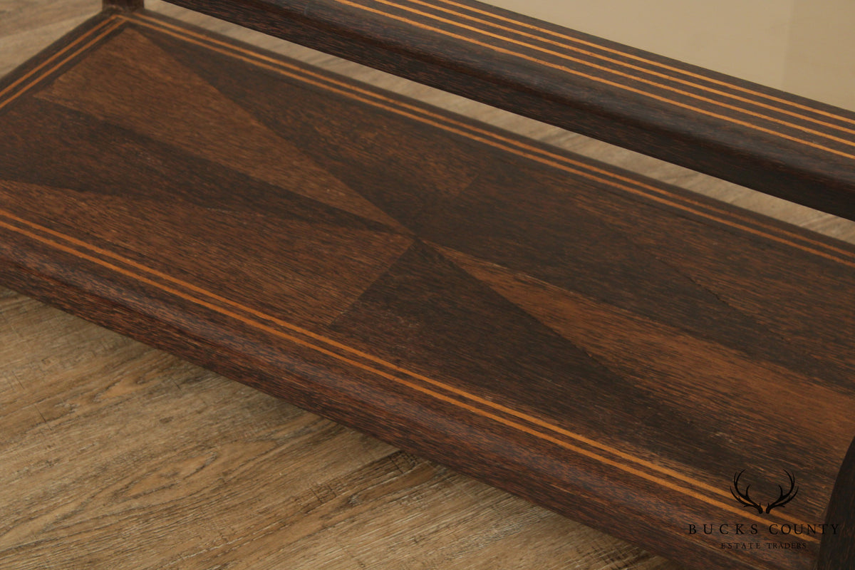 Mid Century Art Deco Style Mirror Top inlaid Coffee Table (B)