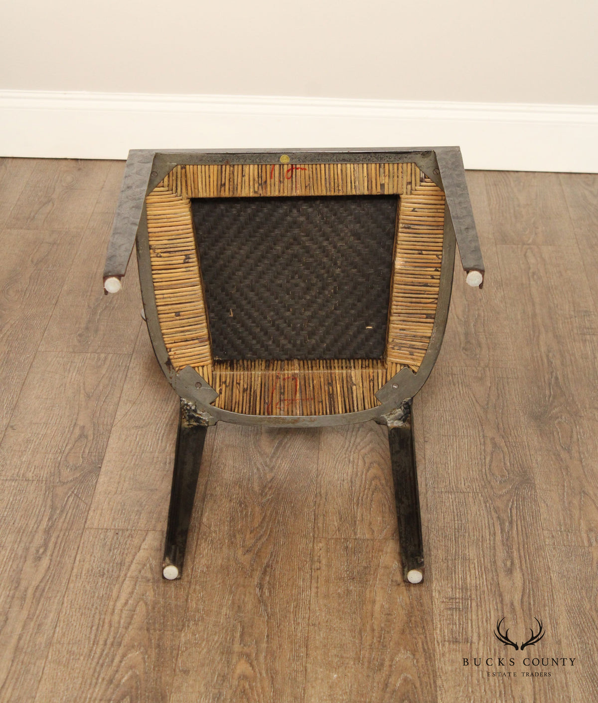 Biedermeir Style Pair Of Forged Iron Frame dining Chairs (originally set of 4)