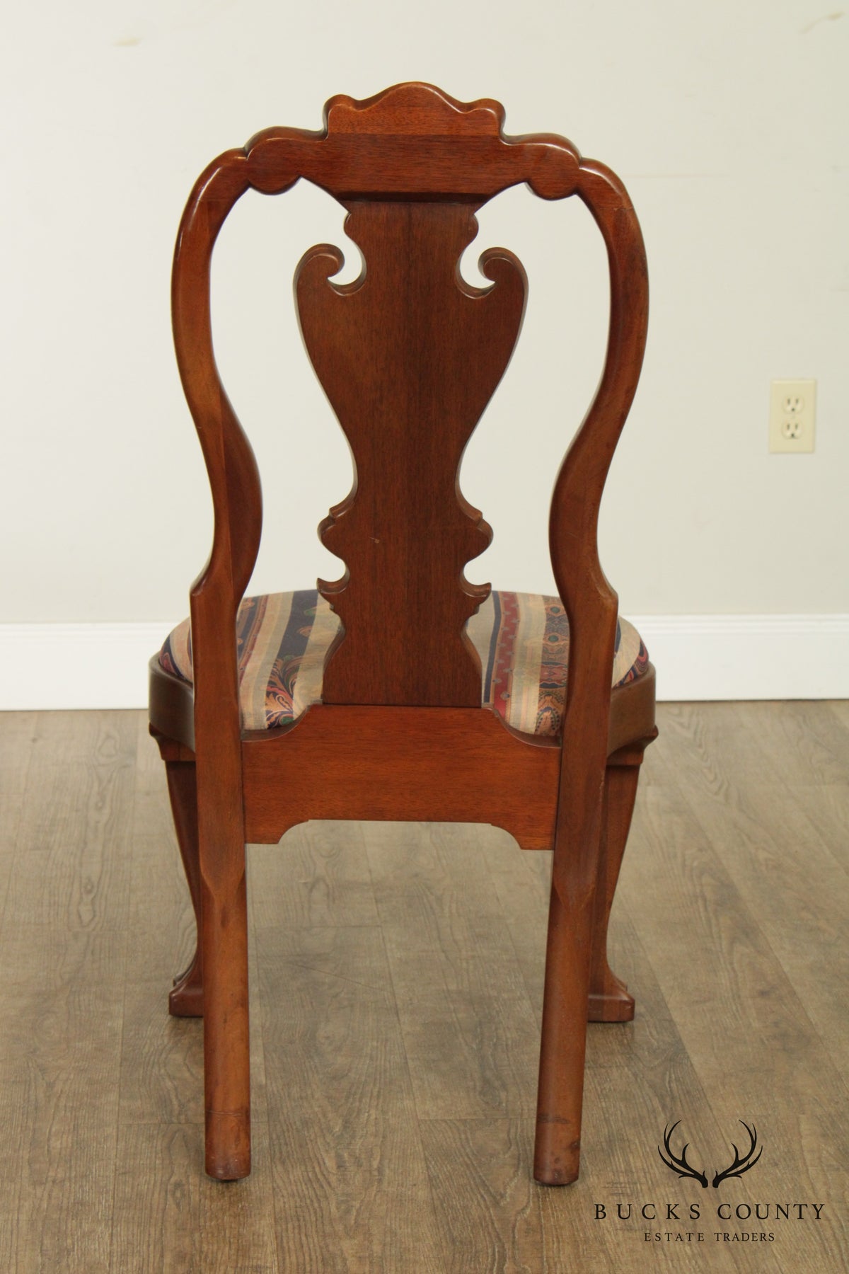 Quality Pair Queen Anne Style Shell Carved Side Chairs