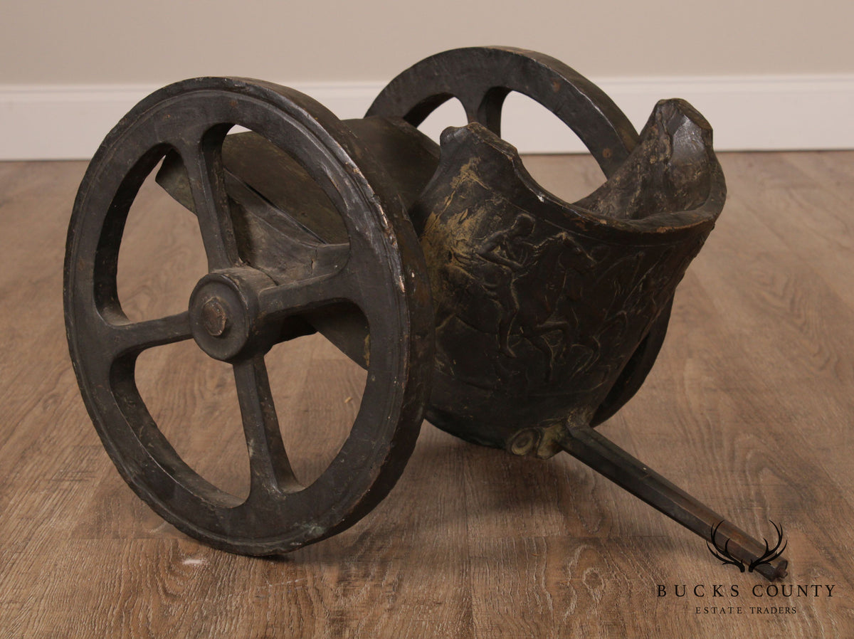 Vintage Bronze Chariot Sculpture