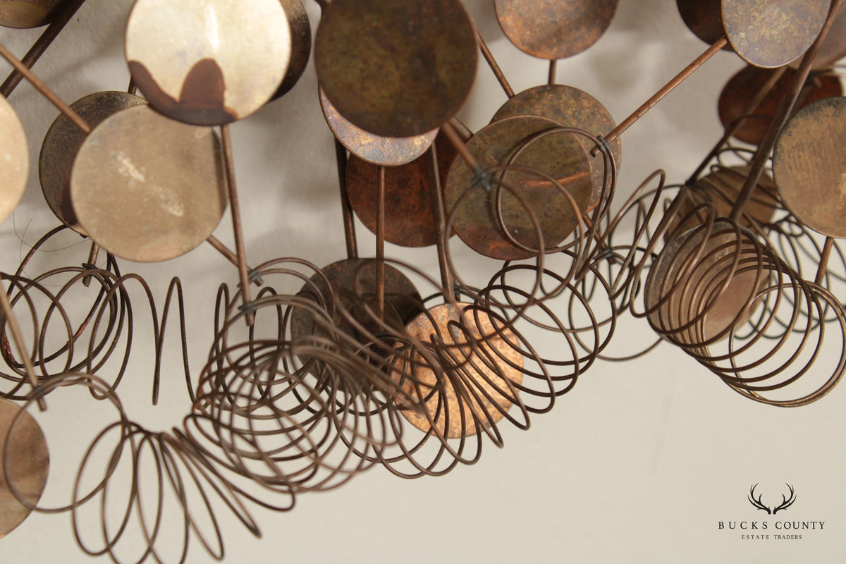 Curtis Jere Mid Century Modern Large Raindrops Metal Wall Sculpture (B)