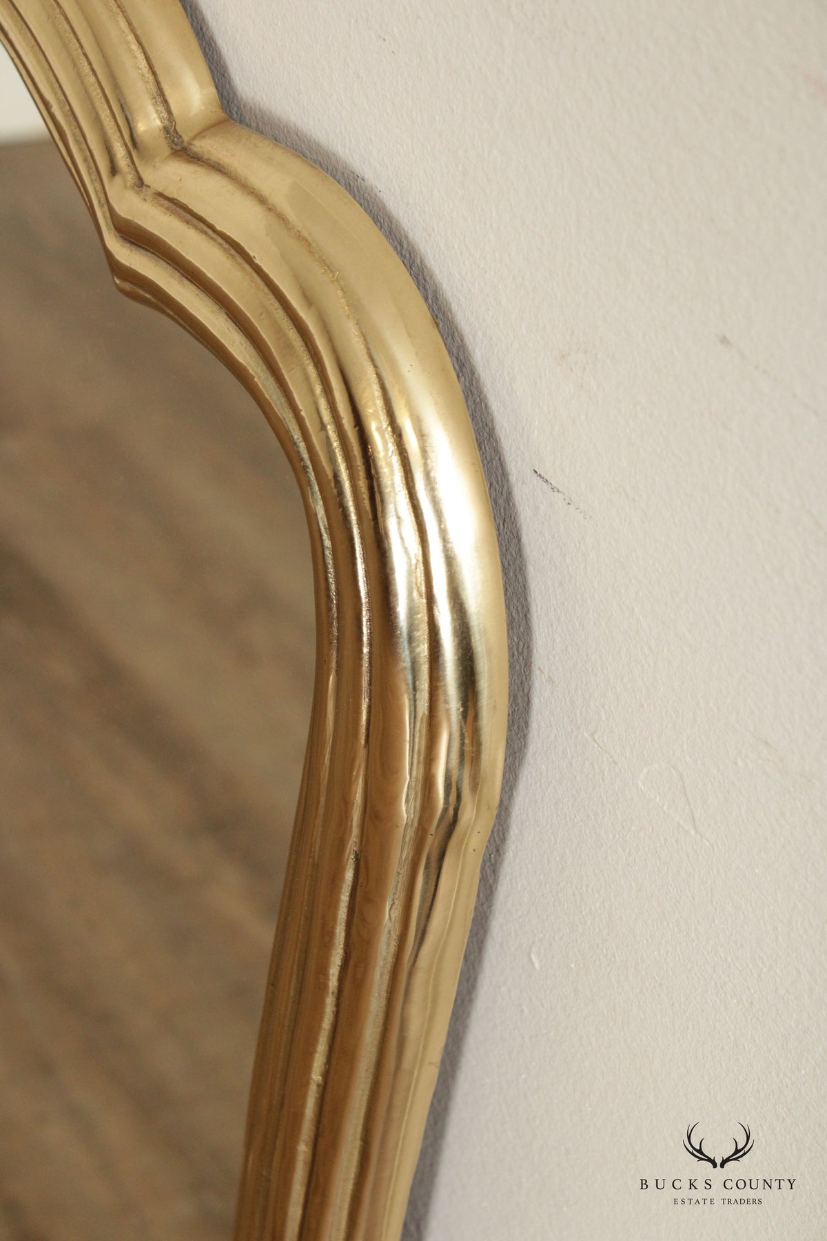 Decorative Crafts Inc. Hollywood Regency Lacquered Brass Wall Mirror