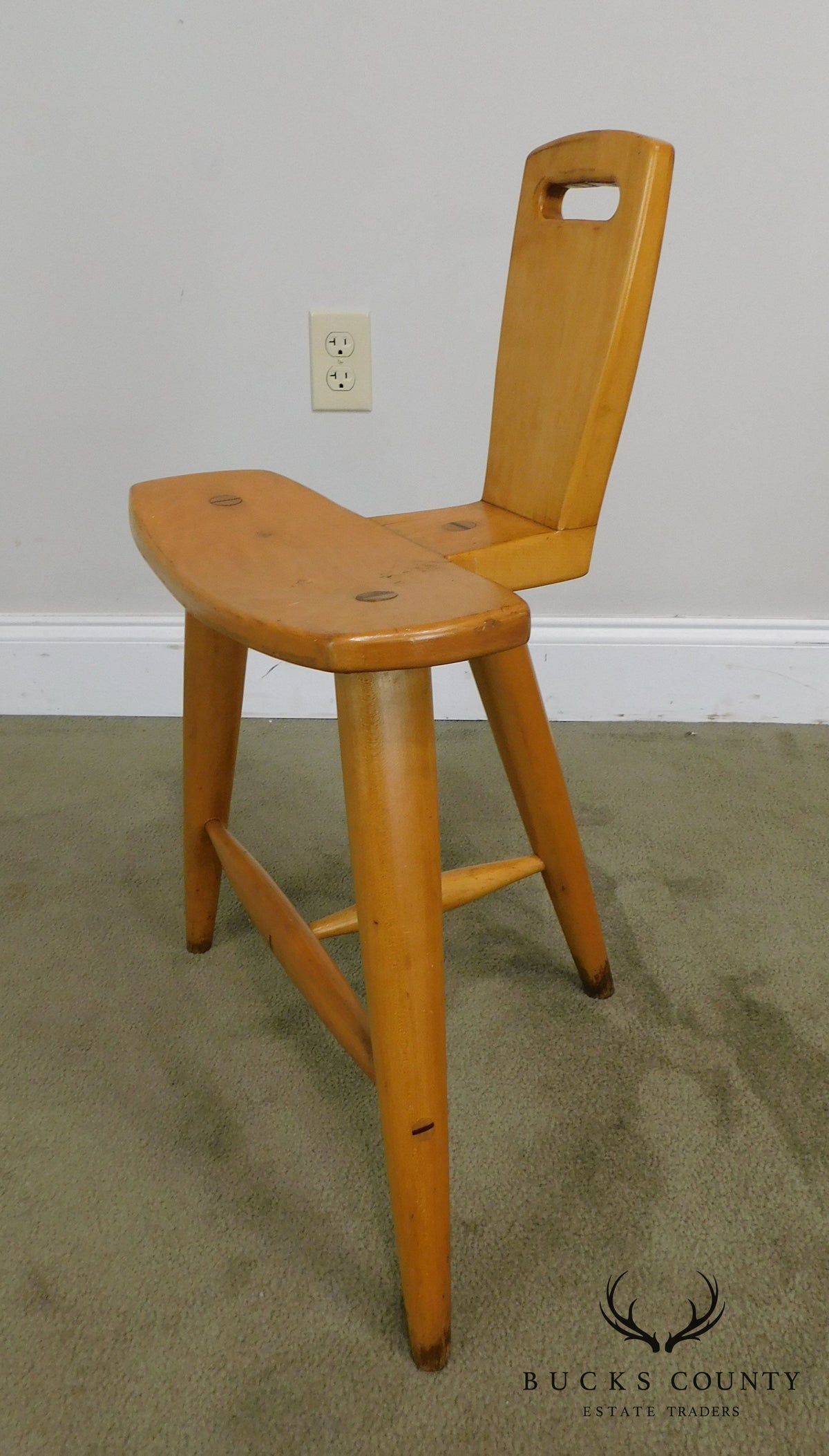 'W.B' Mid Century Modern Birch Wood Set of 4 'Birthing-Chair' Inspired Chairs